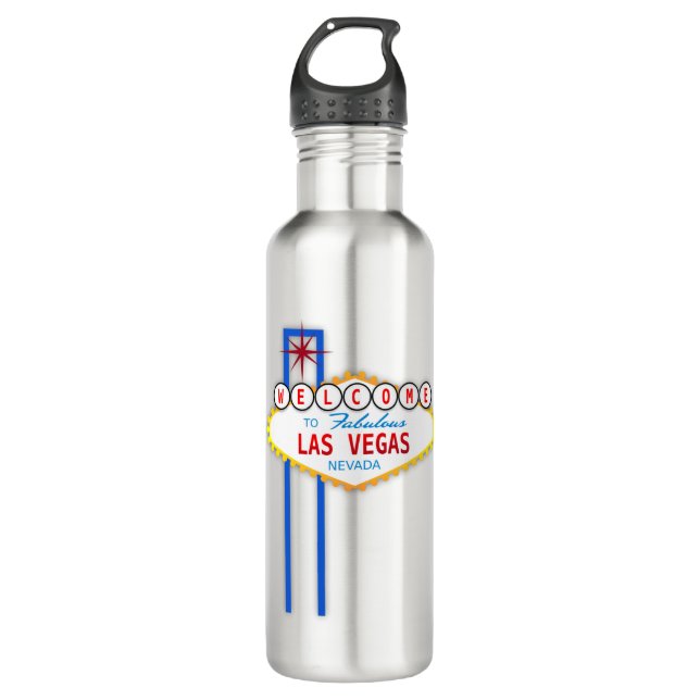 Welcome to Las Vegas Sign Stainless Steel Water Bottle (Front)