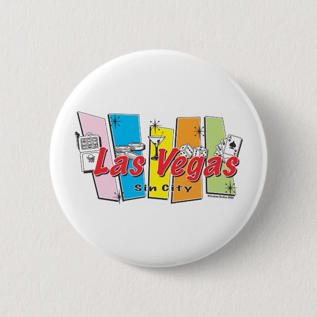 Welcome to Las-Vegas Sin City Pinback Button (Front)