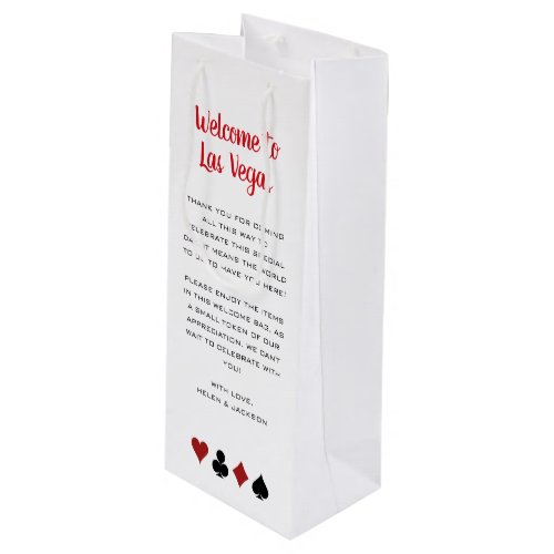 Welcome to Las Vegas Wedding Guest Thank You Wine Gift Bag