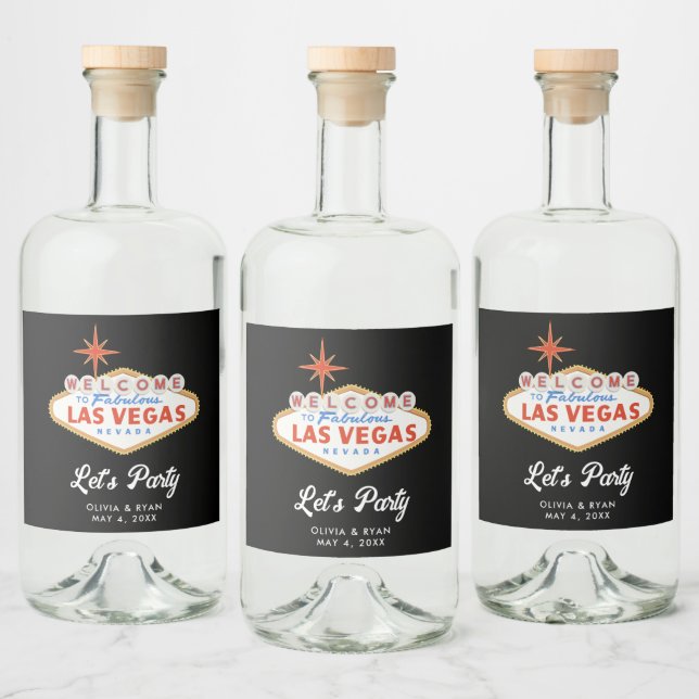 Welcome to Las Vegas Wedding Liquor Bottle Label (Bottles)