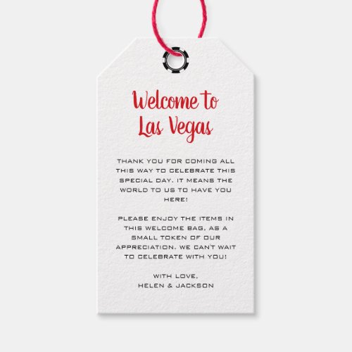 Welcome to Las Vegas Wedding Welcome Gift Tags