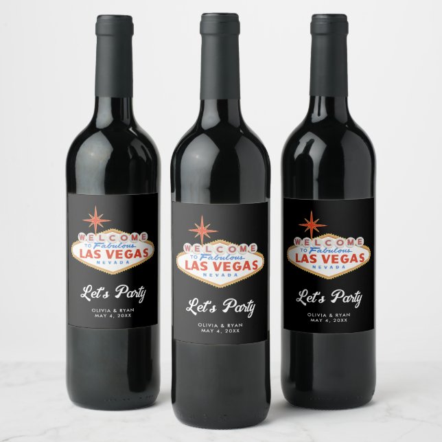 Welcome to Las Vegas Wedding Wine Label (Bottles)