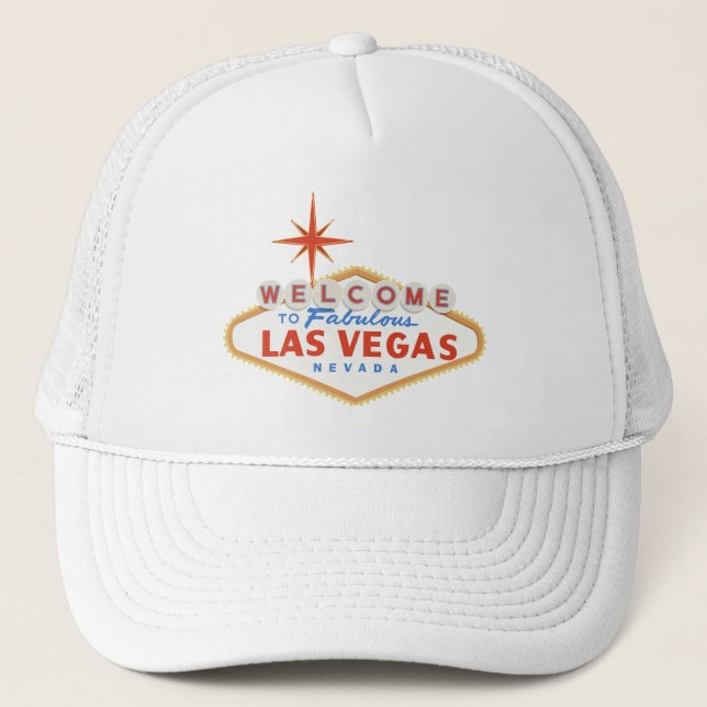 Welcome to Las Vegas White Trucker Hat (Front)