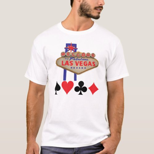 Welcome to Las Vegas with card suits t_shirt