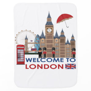 Welcome To London Baby Blanket