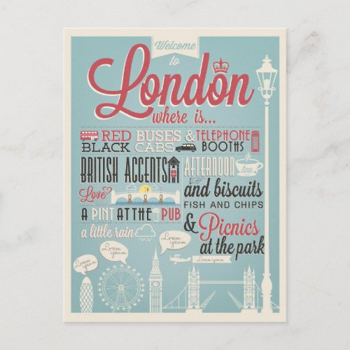 Welcome to London Postcard
