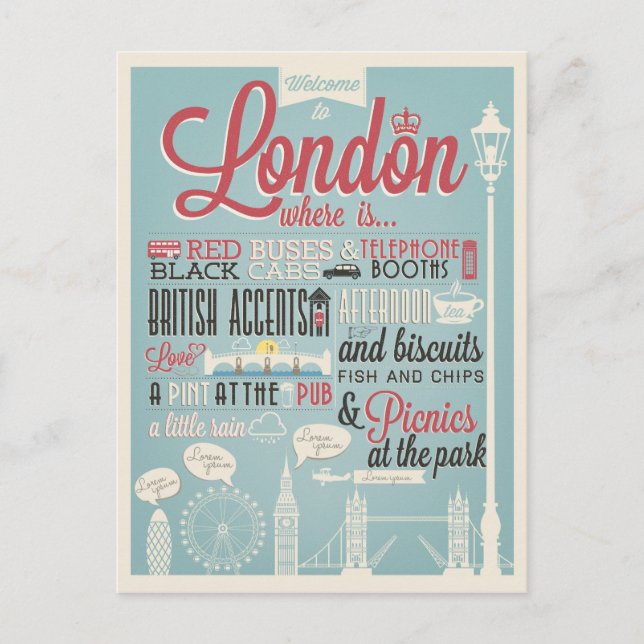 Welcome to London Postcard (Front)