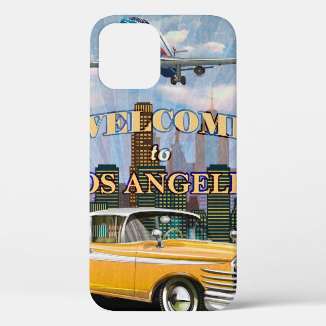 Welcome to Los Angeles retro poster. Case-Mate iPhone Case (Back)