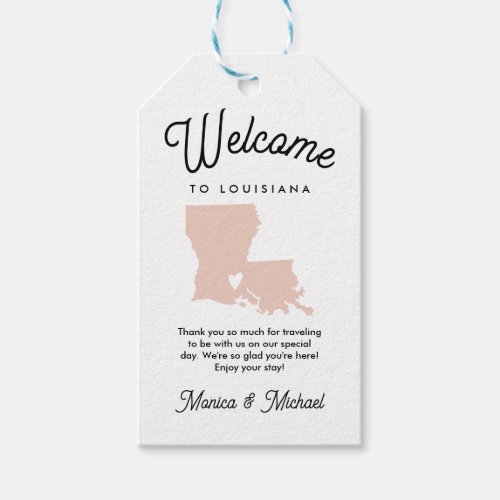 Welcome to LOUISIANA Wedding ANY COLOR    Gift Tags