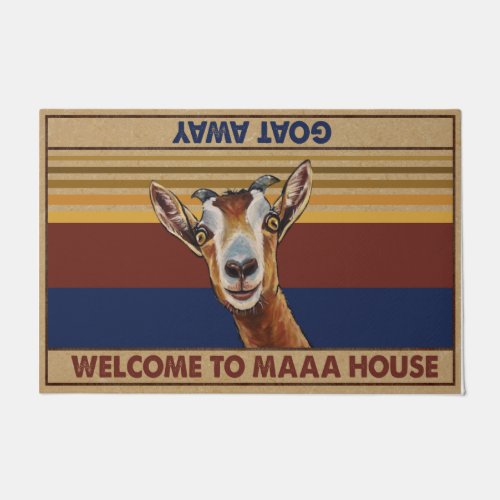 Welcome To Maaa House Goat Away Mat Funny Doormat