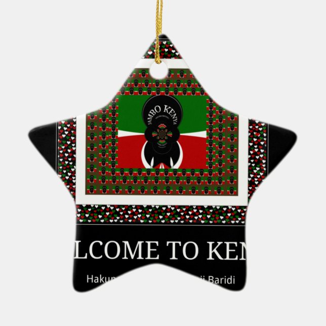 Welcome to Magical Kenya: Hakuna Matata Ceramic Ornament (Front)