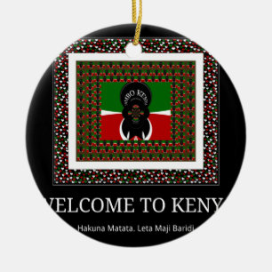 Welcome to Magical Kenya: Hakuna Matata Ceramic Ornament