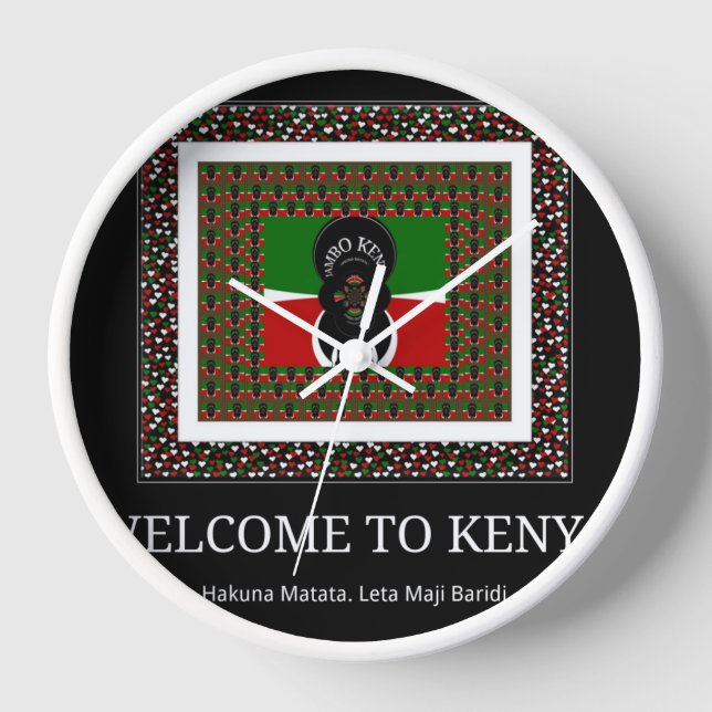 Welcome to Magical Kenya: Hakuna Matata Wall Clock (Front)