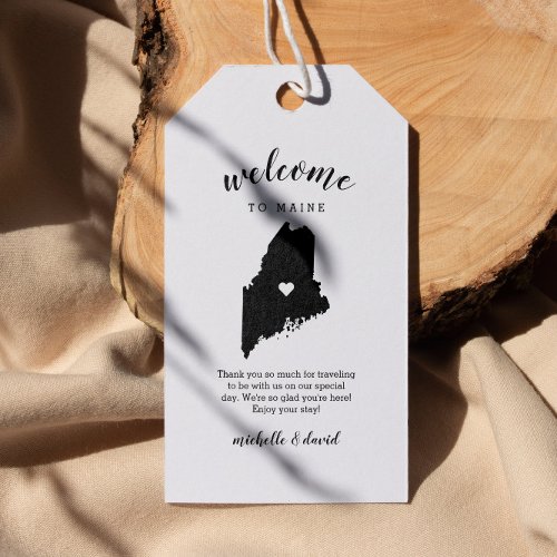 Welcome to Maine  Calligraphy Wedding Gift Tags