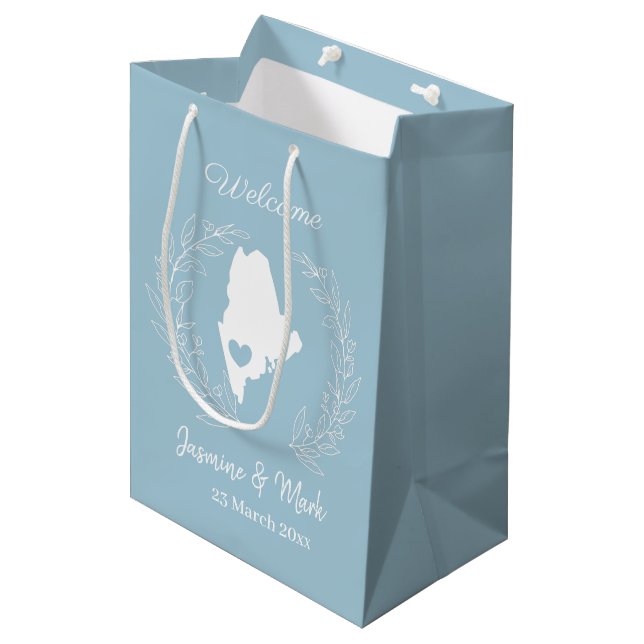 Welcome to Maine wedding favors custom    Medium Gift Bag (Front Angled)