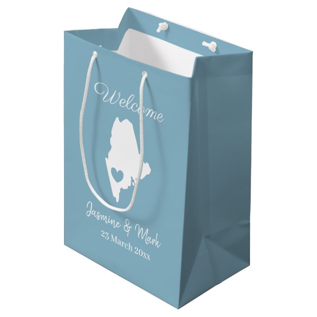 Welcome to Maine wedding favors custom     Medium Gift Bag (Front Angled)