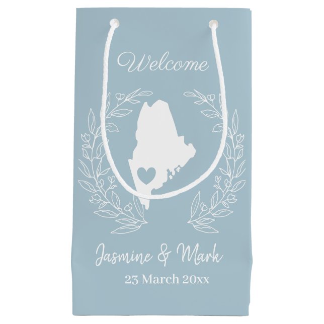 Welcome to Maine wedding favors custom     Small Gift Bag (Front)