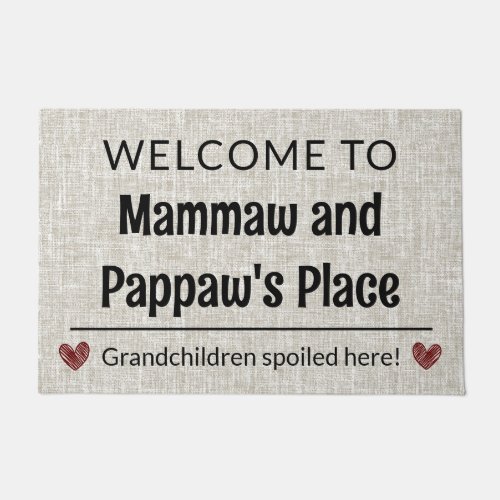 Welcome to Mammaw  Pappaws Place Customizable Doormat