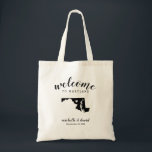 Welcome to Maryland | State Silhouette Wedding Tote Bag<br><div class="desc">Give your guests a warm welcome to your Maryland wedding with a bag full of snacks and treats personalized with the state where you're getting married and the bride and groom's names and wedding date. Design features "welcome" in modern handwritten calligraphy script along with bride and groom's names and wedding...</div>