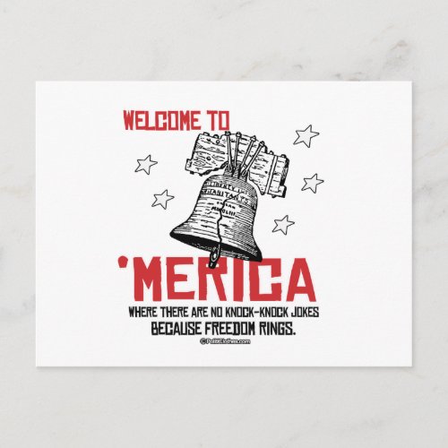 Welcome to Merica _ Where freedom rings Postcard