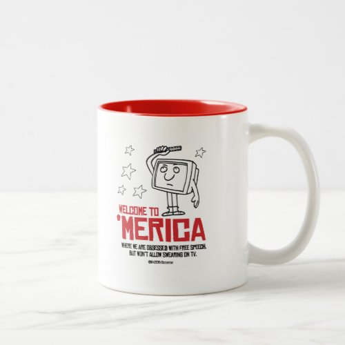 Welcome to Merica _ Where we are obsessed Two_Tone Coffee Mug