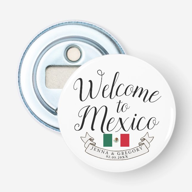 Welcome to Mexico | Destination Wedding Custom Bottle Opener (Front)