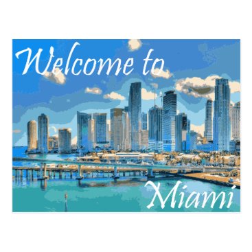 Welcome to Miami English Paint Effected Image Postcard Welcome to Miami English Paint Effected Image Postcard