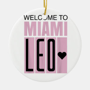 Welcome to Miami Leo 10 - GOAT Ceramic Ornament