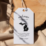 Welcome to Michigan | Calligraphy Wedding Gift Tags<br><div class="desc">Share a welcome message for your wedding in Michigan!!
Personalize the tags with the location of your wedding,  a short welcome note,  your names,  and wedding date. These tags are perfect for destination weddings and hotel guest welcome bags.</div>