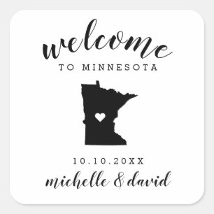 Welcome to Minnesota Wedding custom favor Square Sticker