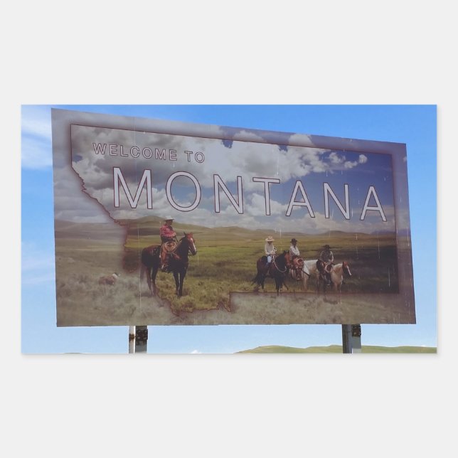 Welcome to Montana Rectangular Sticker (Front)