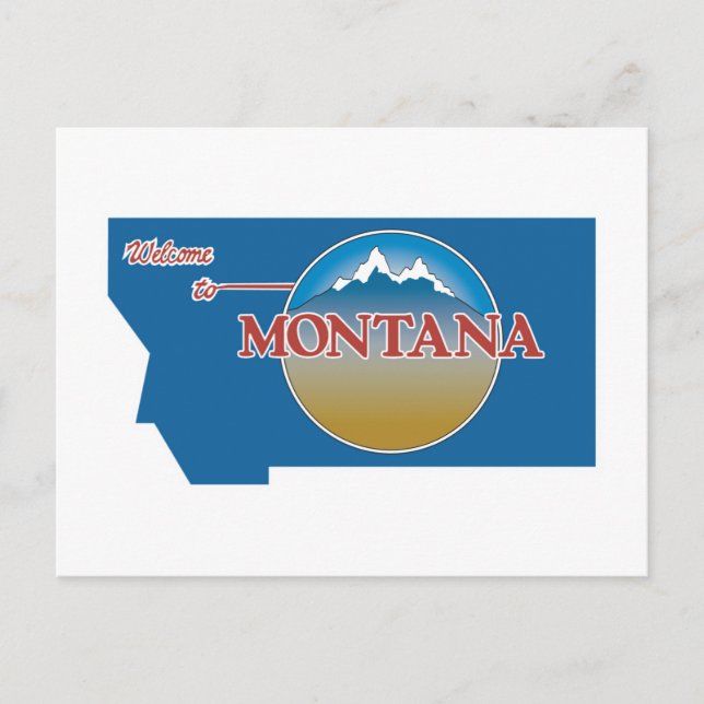 Welcome to Montana - USA Road Sign Postcard (Front)