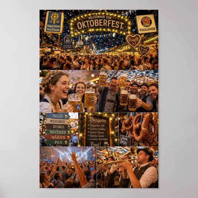 Welcome to Munich Oktoberfest Night Poster (Front)