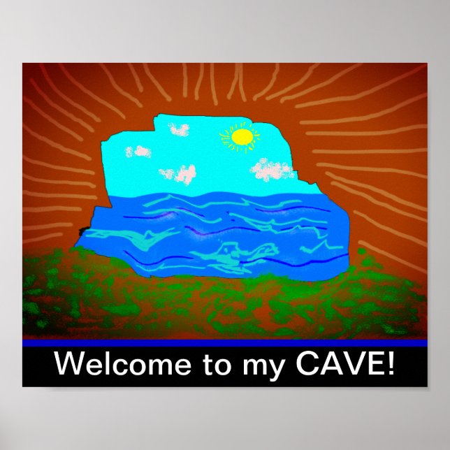 Welcome To My Cave Door Hanging Poster (Front)