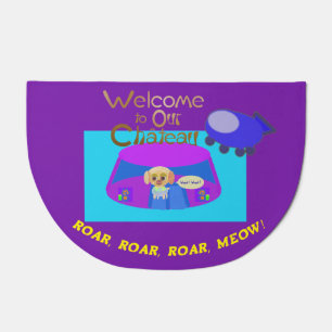 Welcome to My Chateau Puppy Spaceship Door Mat