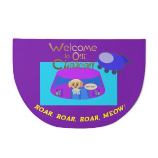 Welcome to My Chateau Puppy Spaceship Door Mat