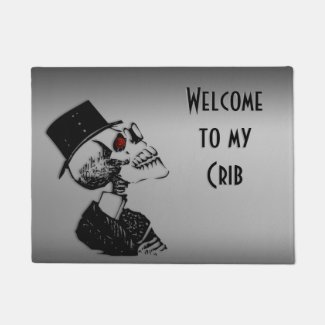 Welcome to My Crib Skeleton Welcome Mat Doormat