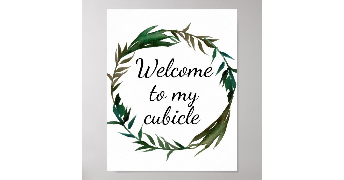 Welcome to My Cube, Gold Cubicle Decor Coworker Gift, Cute Desk Accessories  Office Woman Custom Gold Foil Print, Personalized Desk Decor 