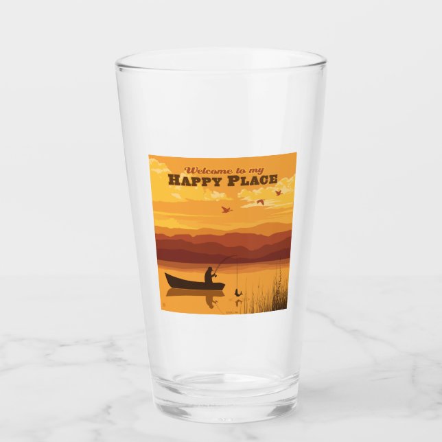 Welcome To My Happy Place Glass (Front)