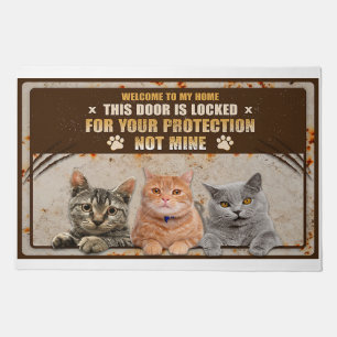 Welcome To My Home This Door Is Locked For Your Pr Doormat