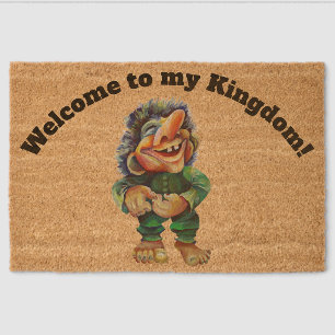 Welcome to my Kingdom Happy Smilling Troll Fiber Doormat