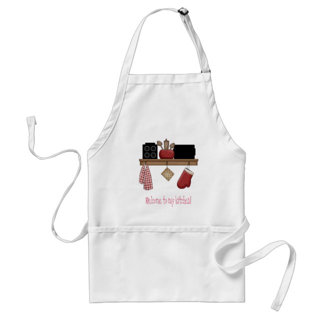 Welcome to my kitchen! adult apron (Front)