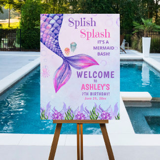 Welcome to My Mermaid Birthday Party Sign