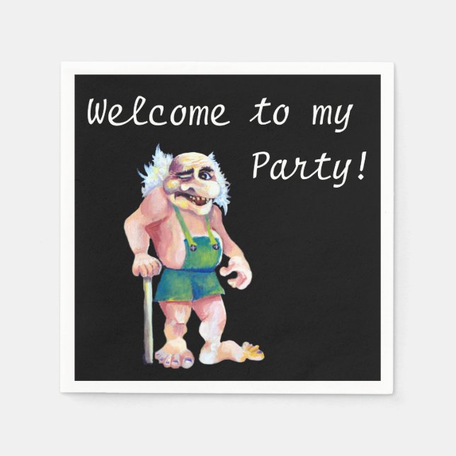 Welcome To My Party - Scandinavian Ogre Paper Napkins (Front)