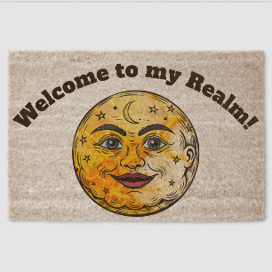 Welcome to my Realm Happy Smilling Moon Fiber Doormat