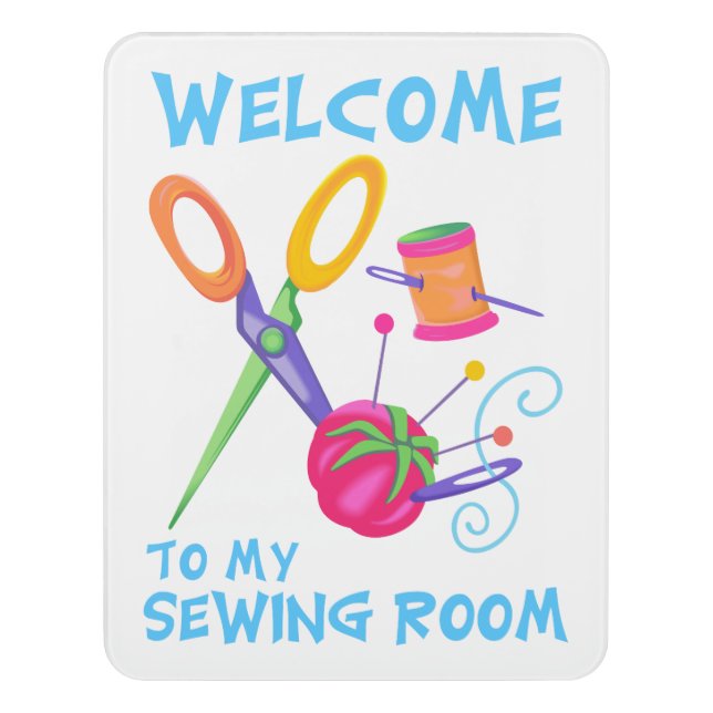 Welcome to my Sewing Room Door Sign (Contemporary Vert)