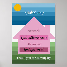 Welcome to my WiFi (Pink) Wood Block, Matte Print