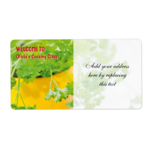 Welcome to Name’s Cooking Class Herb Art Label