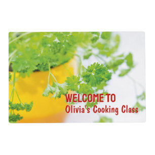 Welcome to Name’s Cooking Class Herb Art Placemat