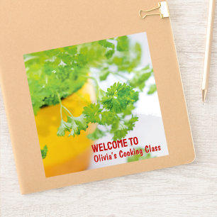 Welcome to Name’s Cooking Class Herb Art Sticker